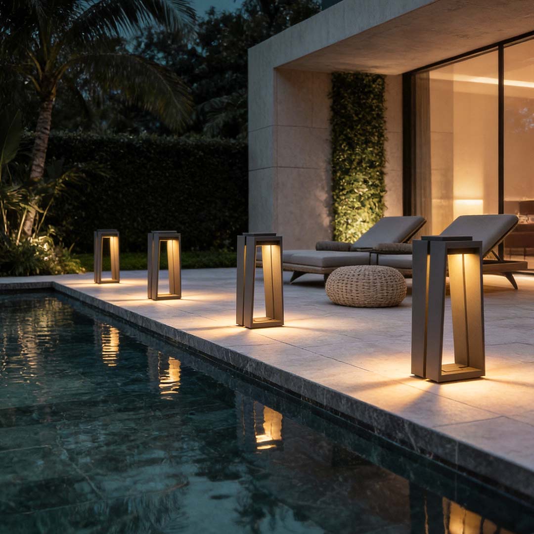 Waterproof Solar Deck Lights Minimalist Trapezoid LED Light