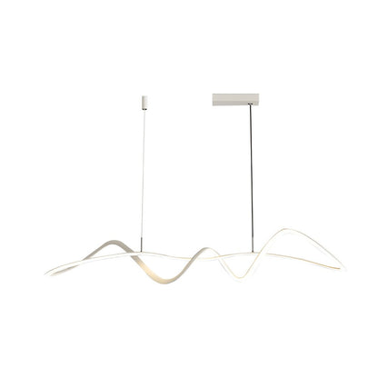 Wave Lines Dimmable with Remote LED Chandeliers Dining Room Lights