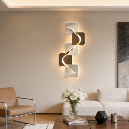 Wave Pattern Wall Sconce Geometric LED Art Decorative Light