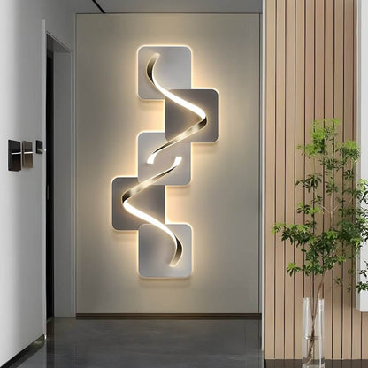 Wave Pattern Wall Sconce Geometric LED Art Decorative Light