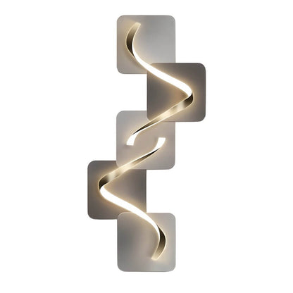 Wave Pattern Wall Sconce Geometric LED Art Decorative Light