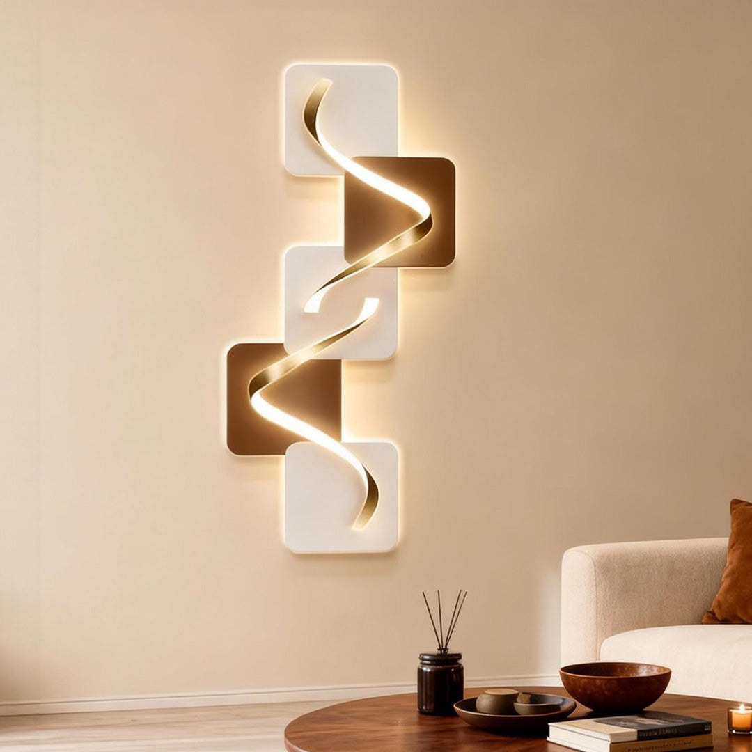 Wave Pattern Wall Sconce Geometric LED Art Decorative Light