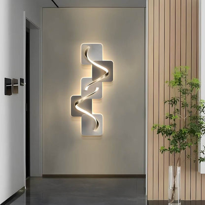 Wave Pattern Wall Sconce Geometric LED Art Decorative Light