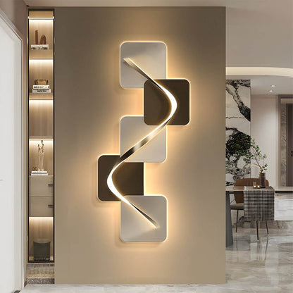 Wave Pattern Wall Sconce Geometric LED Art Decorative Light