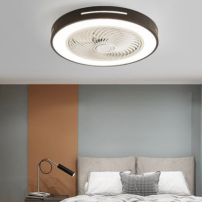 White Ceiling Fan Flush Mount with Light Smart LED Light