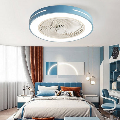 White Ceiling Fan Flush Mount with Light Smart LED Light