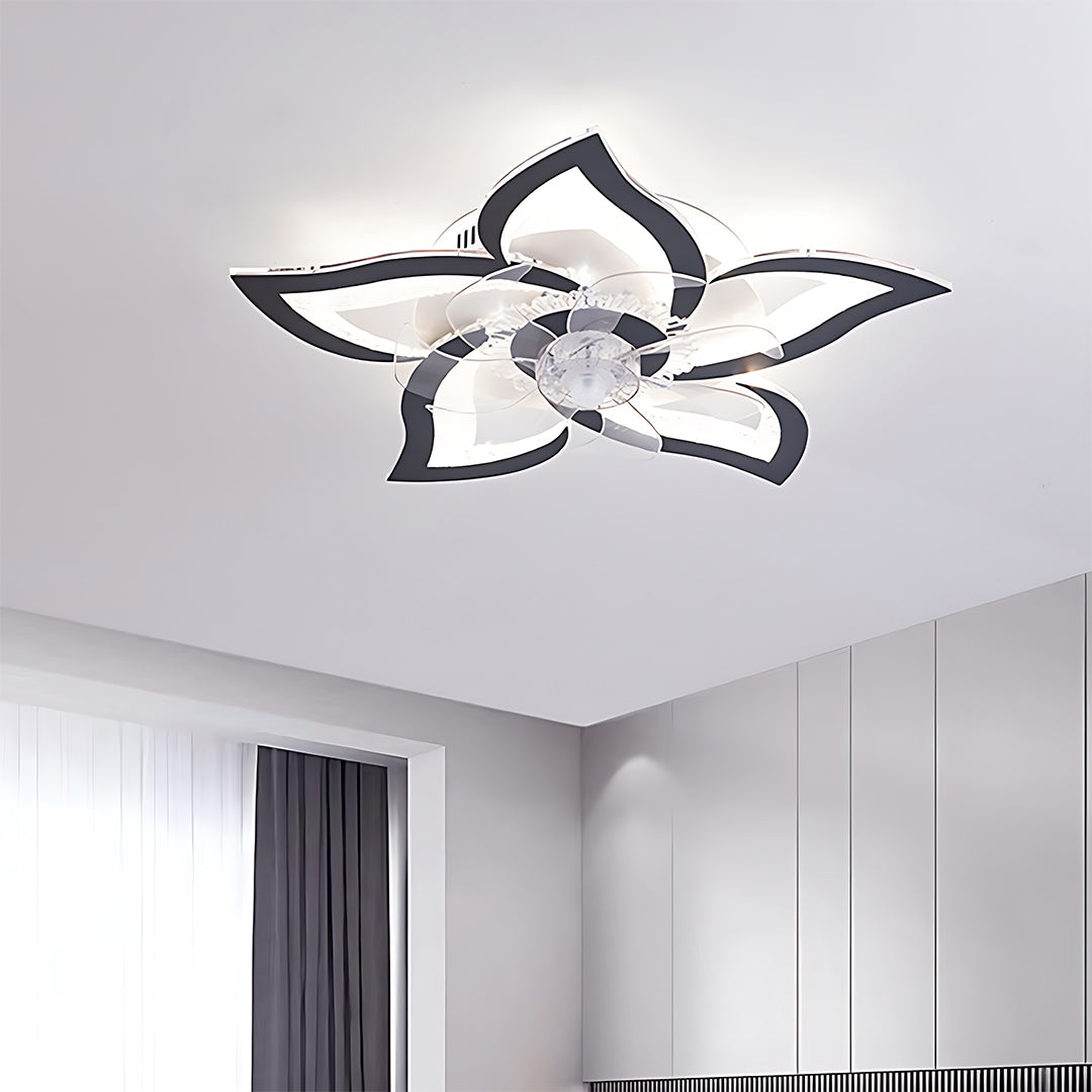 White Ceiling Fan With Light and Remote Modern Dimmable Ceiling Fan