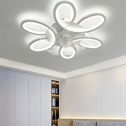 White Ceiling Fan With Light and Remote Modern Dimmable Ceiling Fan