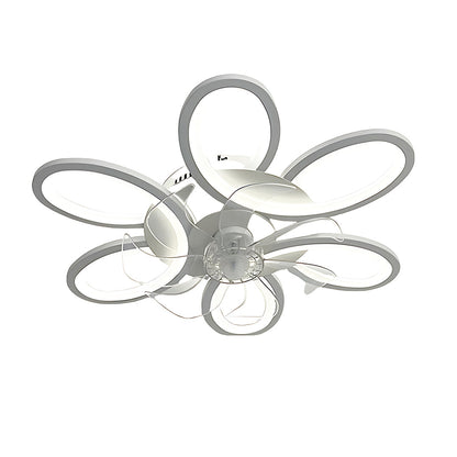 White Ceiling Fan With Light and Remote Modern Dimmable Ceiling Fan