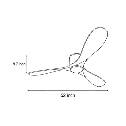White Ceiling Fan Modern 52-Inch Indoor 3‑blade Fan