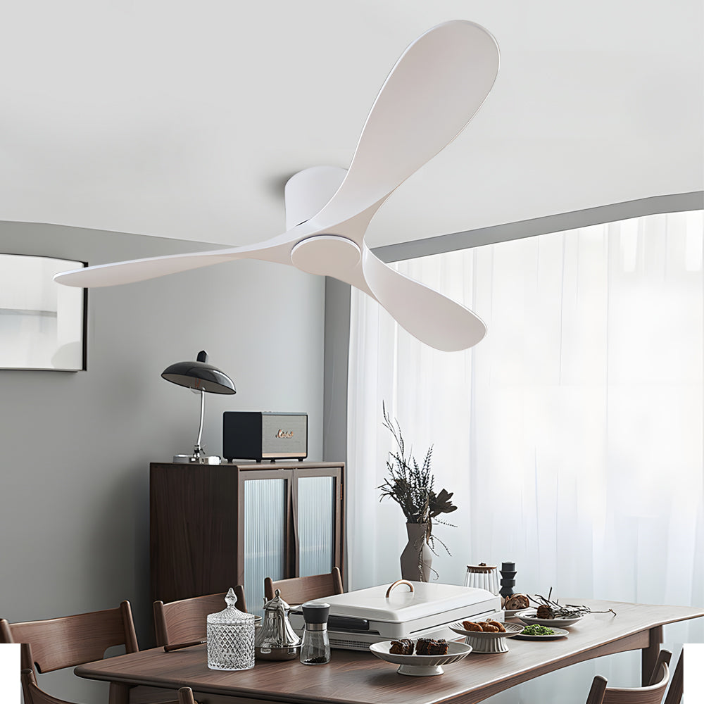 White Ceiling Fan Modern 52-Inch Indoor 3‑blade Fan