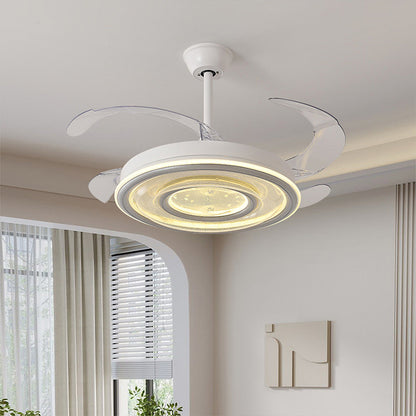 White Ceiling Fans With Light Nordic Transparent Blade Fan Light Fixture