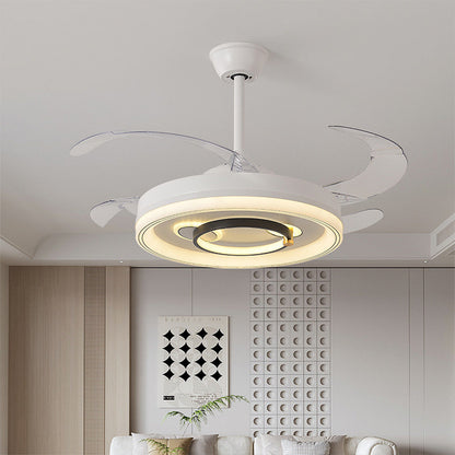 White Ceiling Fans With Light Nordic Transparent Blade Fan Light Fixture