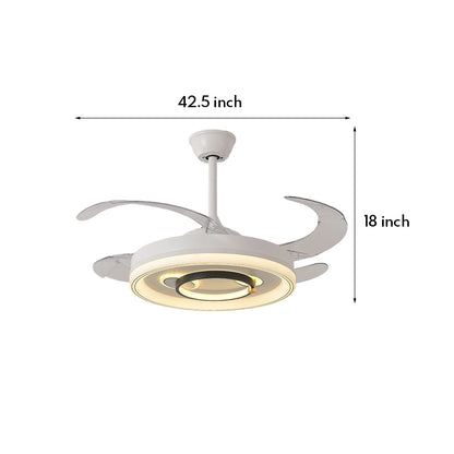 White Ceiling Fans With Light Nordic Transparent Blade Fan Light Fixture
