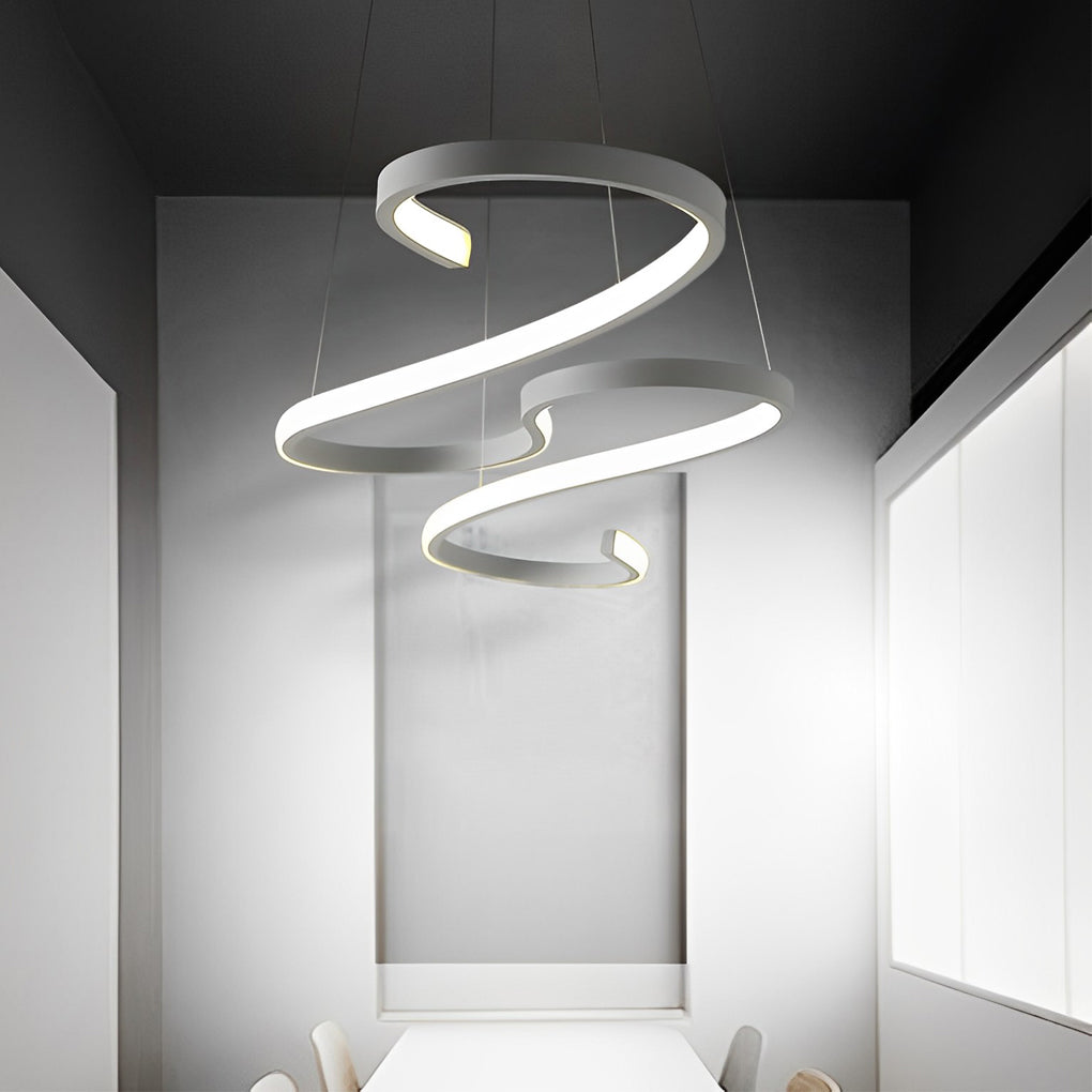 White Chandeliers Modern Creativity Wave Curve Ceiling Light