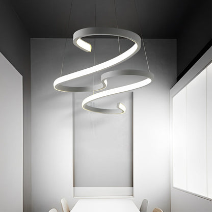 White Chandeliers Modern Creativity Wave Curve Ceiling Light