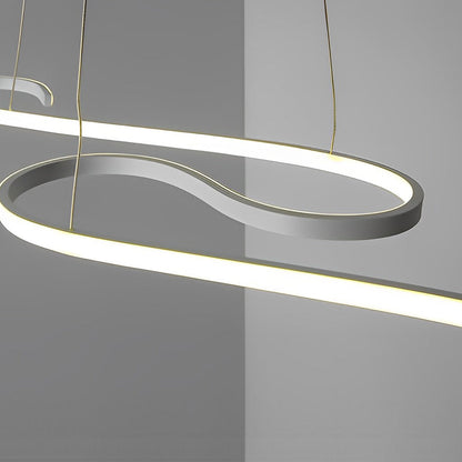 White Chandeliers Modern Creativity Wave Curve Ceiling Light