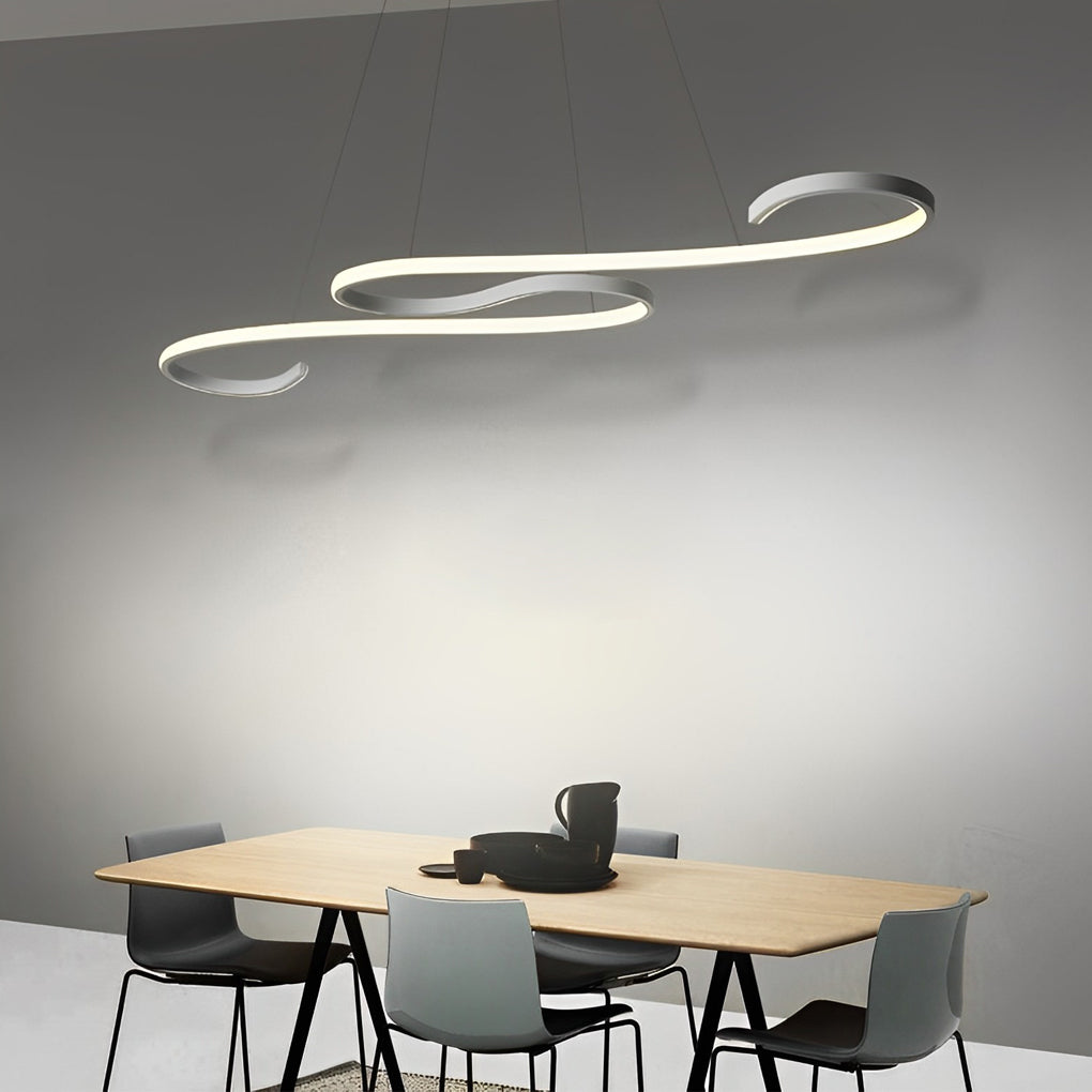 White Chandeliers Modern Creativity Wave Curve Ceiling Light