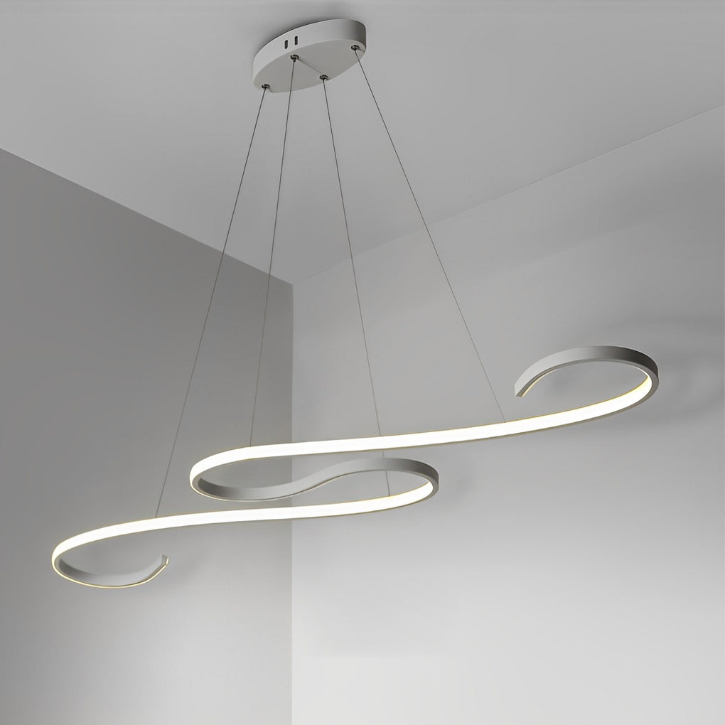 White Chandeliers Modern Creativity Wave Curve Ceiling Light