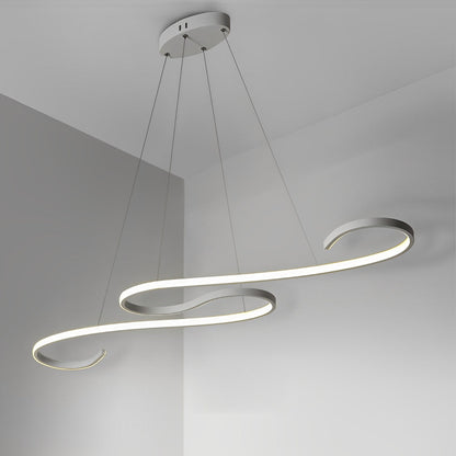 White Chandeliers Modern Creativity Wave Curve Ceiling Light