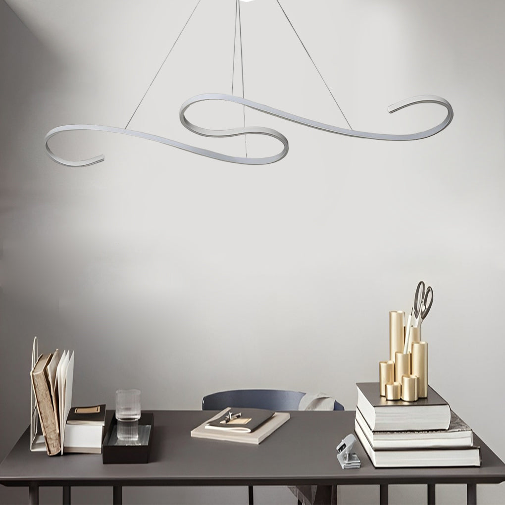 White Chandeliers Modern Creativity Wave Curve Ceiling Light