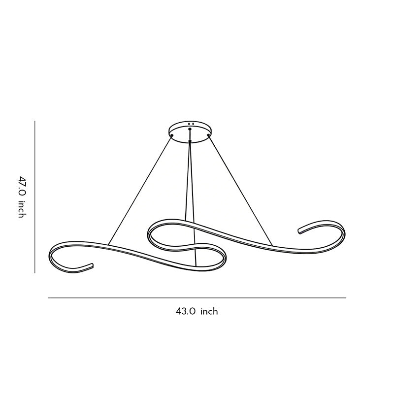 White Chandeliers Modern Creativity Wave Curve Ceiling Light