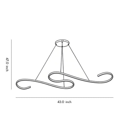 White Chandeliers Modern Creativity Wave Curve Ceiling Light