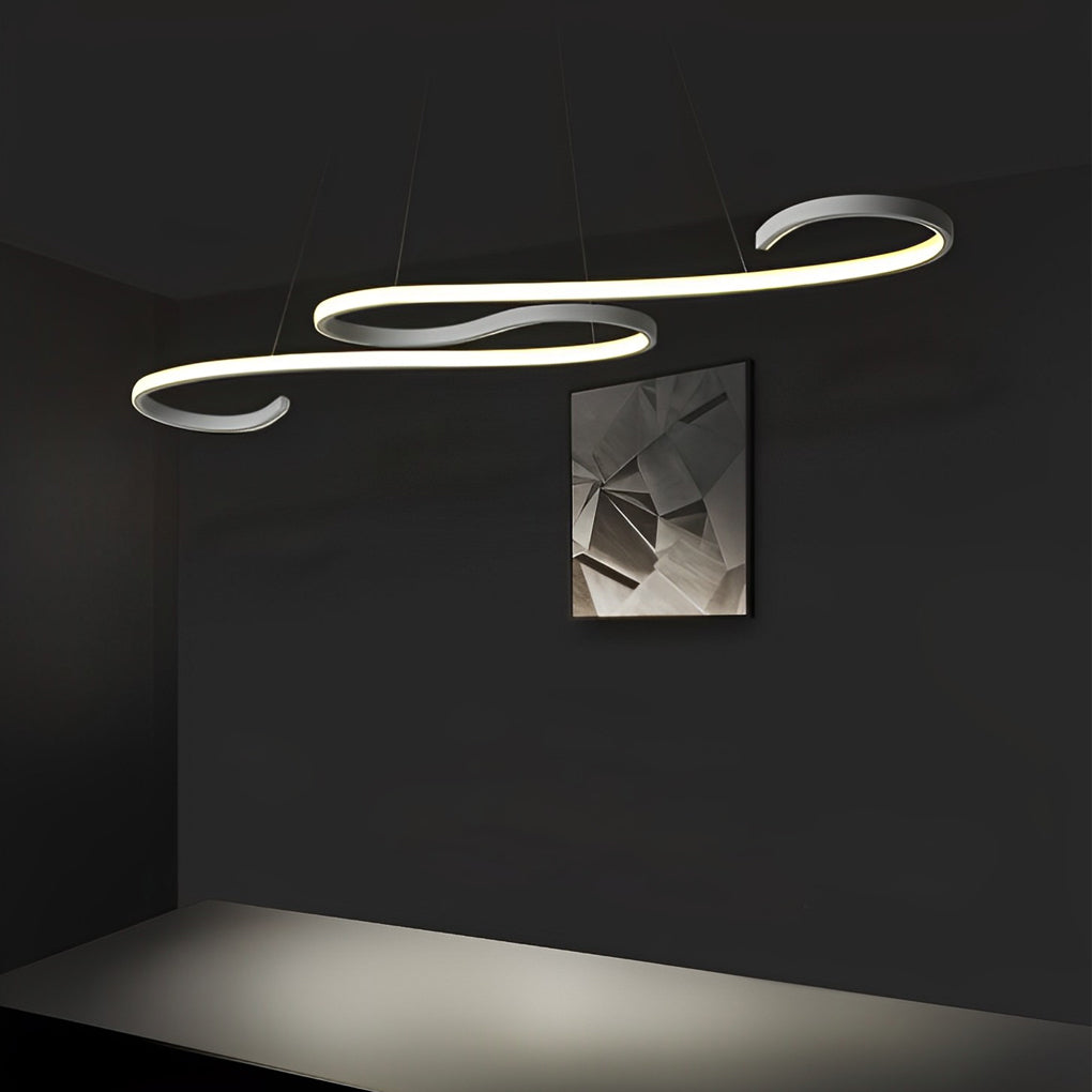 White Chandeliers Modern Creativity Wave Curve Ceiling Light
