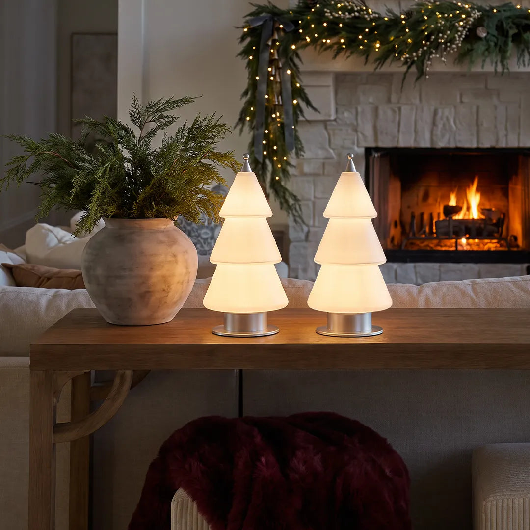 White Contemporary Table Lamp Cedar Christmas Tree Table Lamp