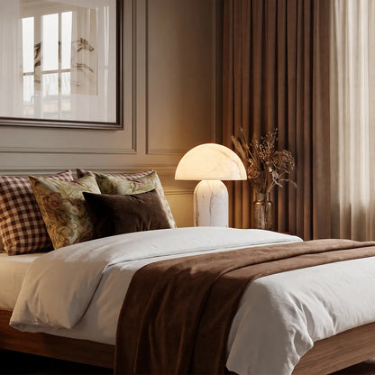 White Contemporary Table Lamps Japanese Stone-Texture Lamp