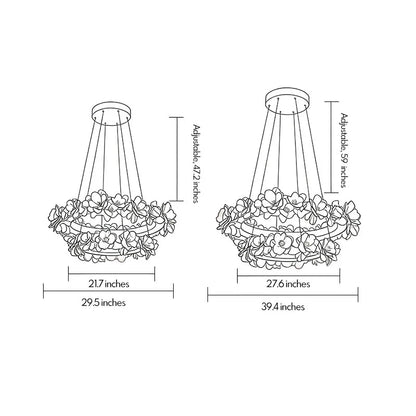White Dining Room Chandelier French Floral Plaster Ceiling Light