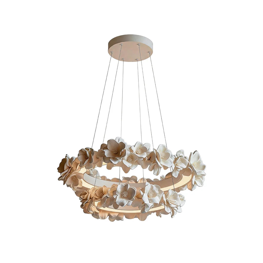 White Dining Room Chandelier French Floral Plaster Ceiling Light