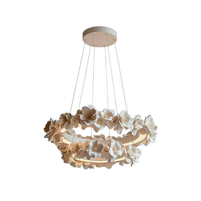 White Dining Room Chandelier French Floral Plaster Ceiling Light