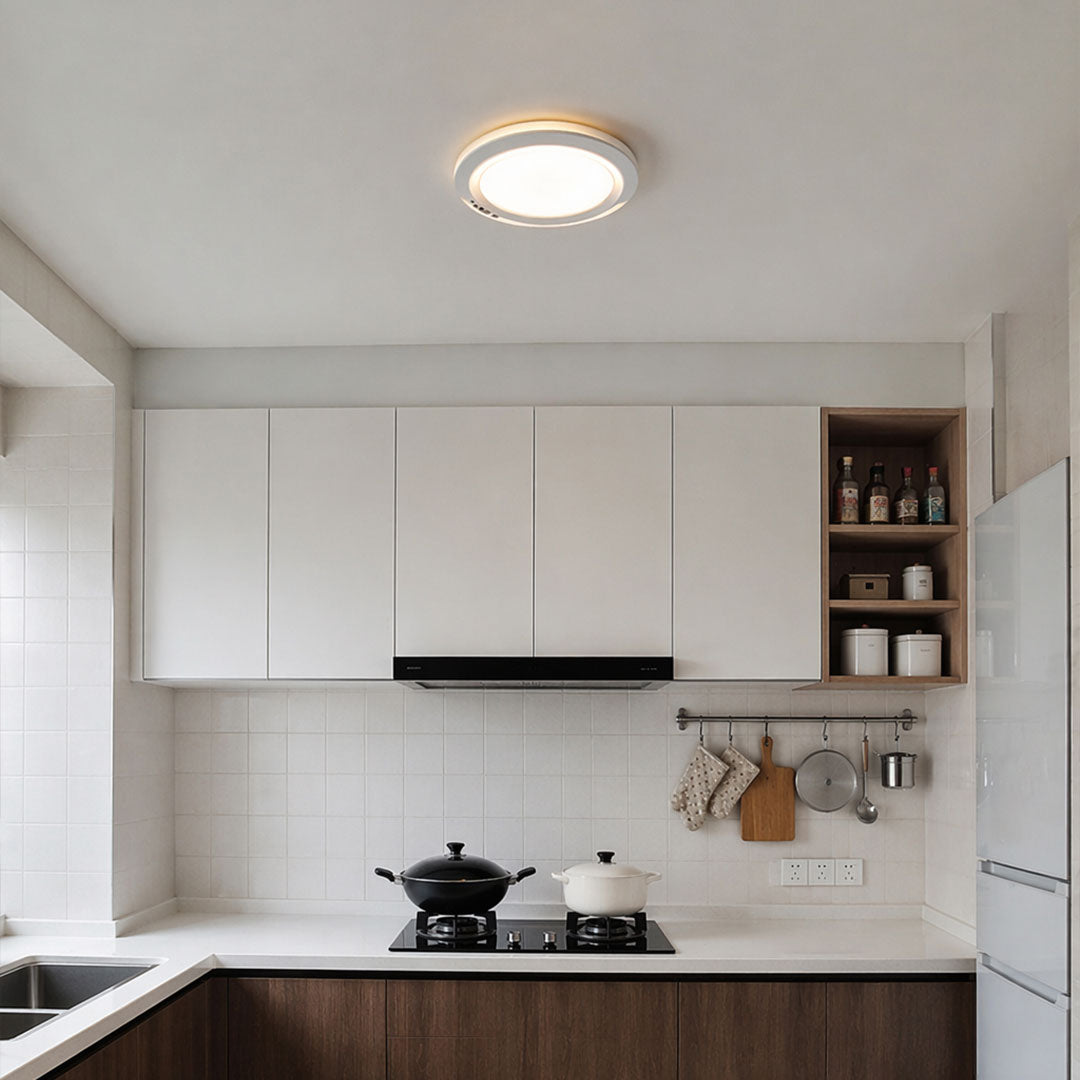 White Flush Mount Ceiling Light USB Rechargeable Sensor Light