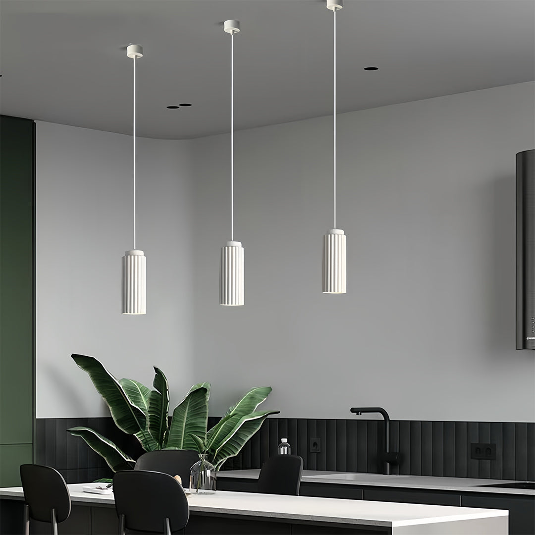 White Metal Pendants Light Nordic Style Solid Color Ceiling Lamp