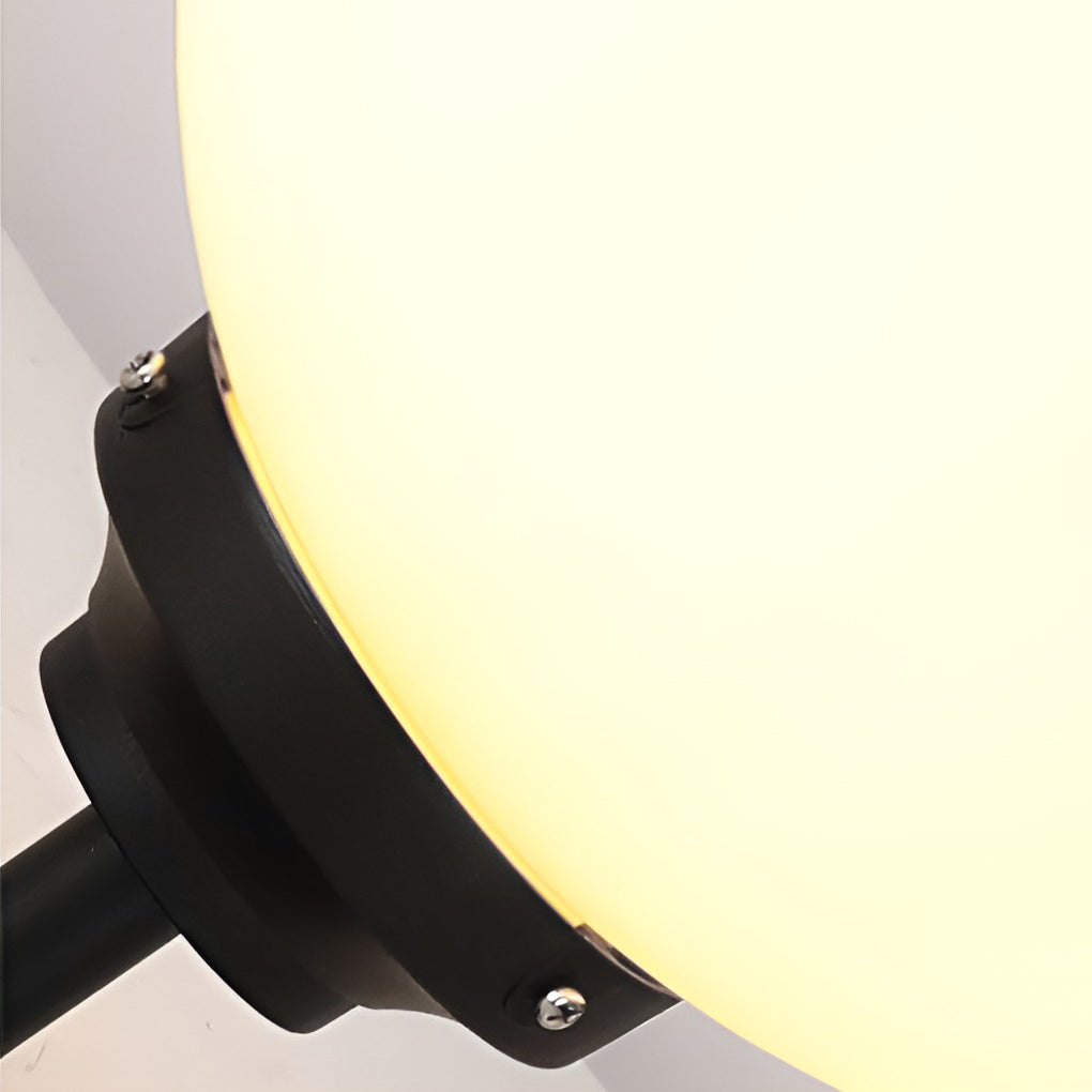 White Outdoor Globe Wall Sconce LED Modern Solar Light