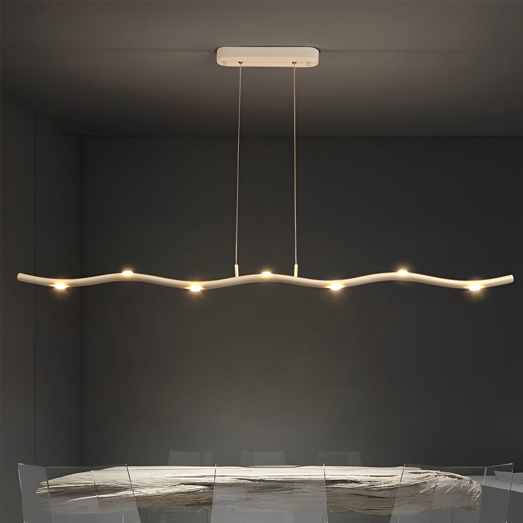White Wave Pendant Light Modern Long Branch LED Ceiling Light