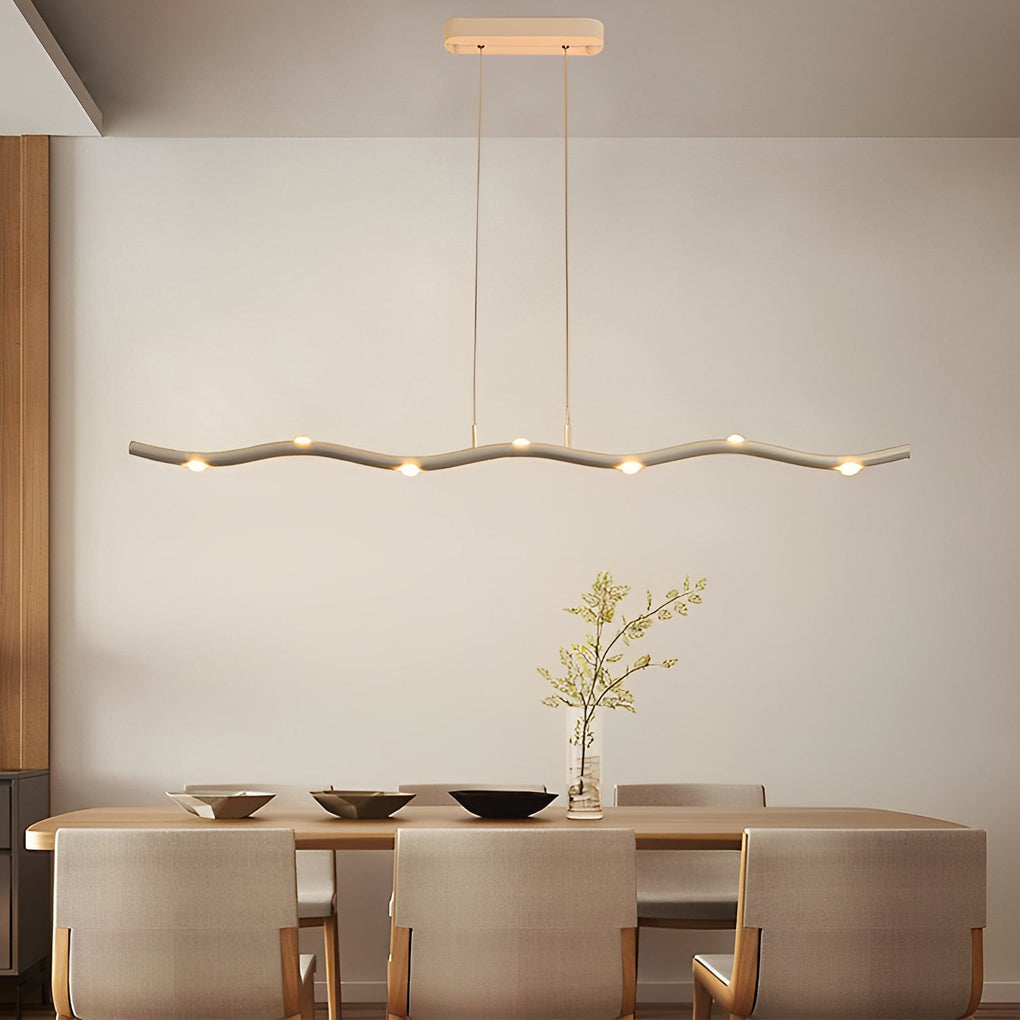 White Wave Pendant Light Modern Long Branch LED Ceiling Light