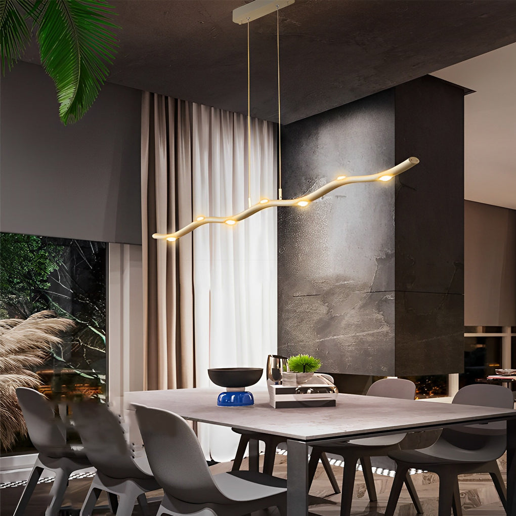 White Wave Pendant Light Modern Long Branch LED Ceiling Light