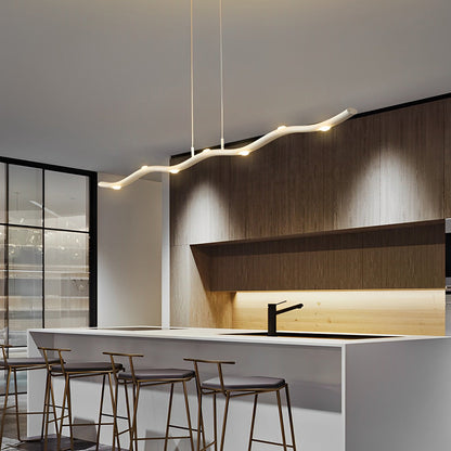 White Wave Pendant Light Modern Long Branch LED Ceiling Light