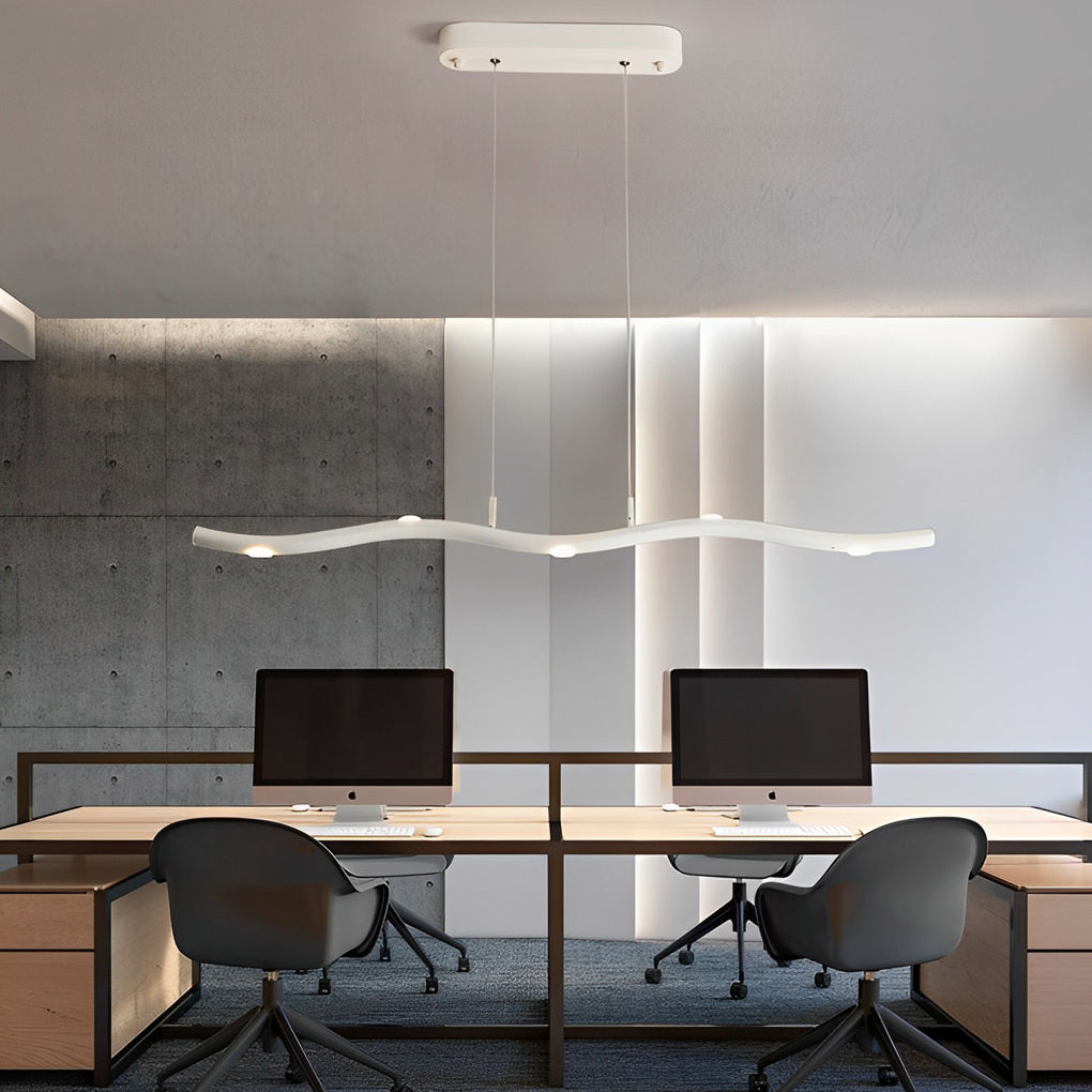 White Wave Pendant Light Modern Long Branch LED Ceiling Light
