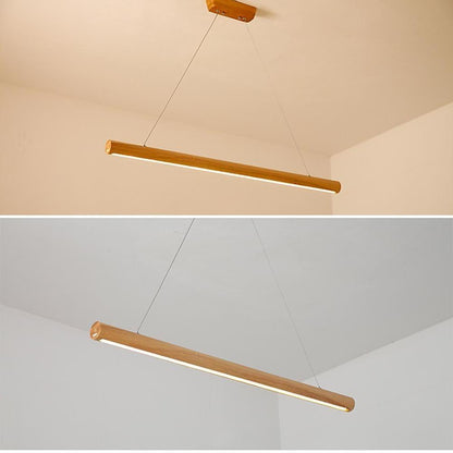 Wood Tube Design LED Modern Pendant Lighting Ceiling Lights