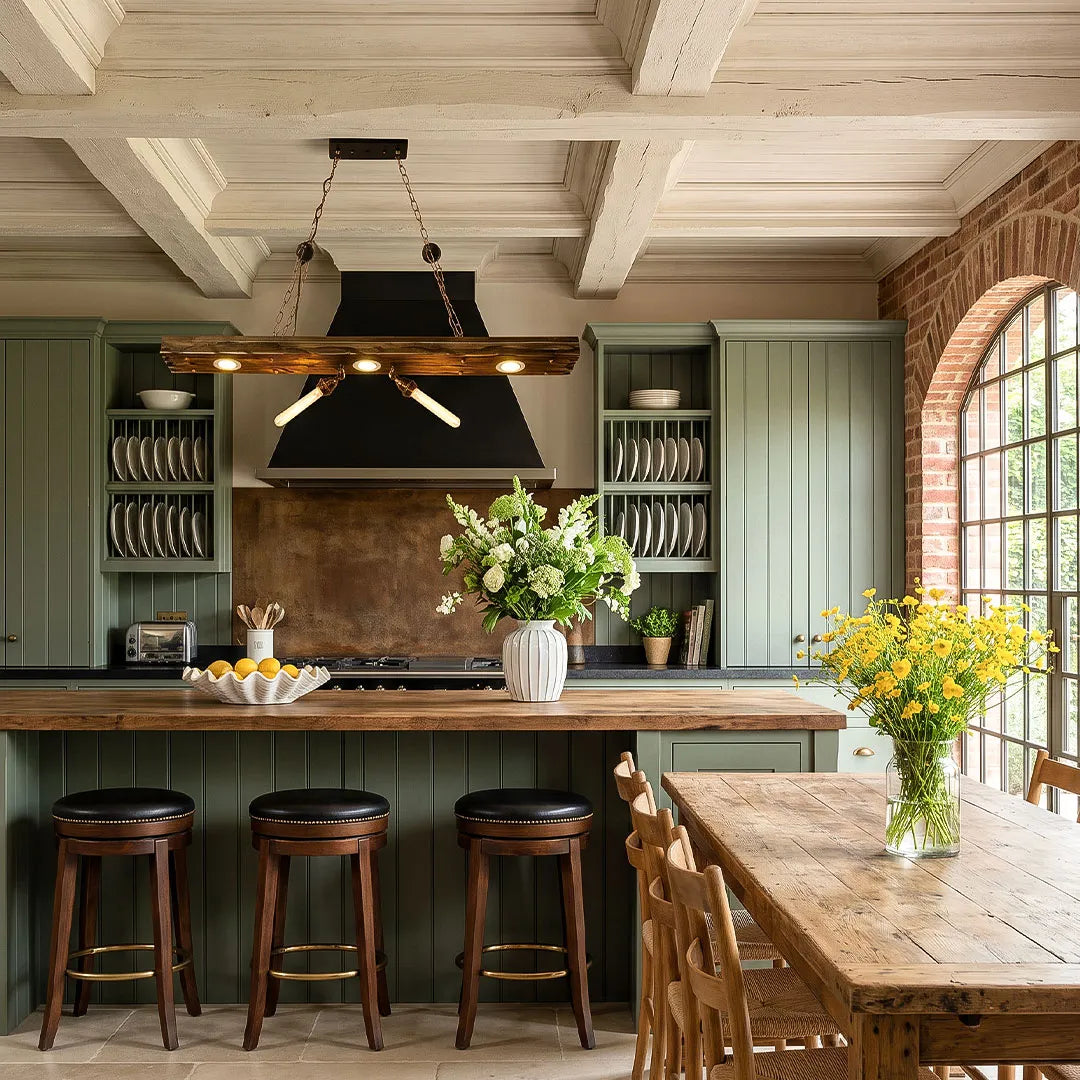 Wood and Metal Chandelier Industrial Rustic Ceiling Light