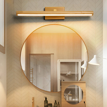 Wood Bathroom Vanity Light Japanese Rotatable LED Light