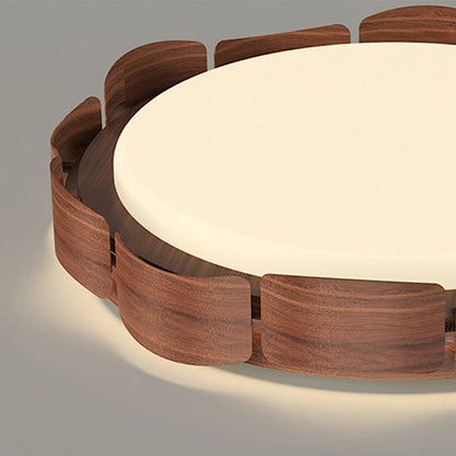 Wooden Ceiling Lights Full Spectrum Eye-Caring Flush Mount Light