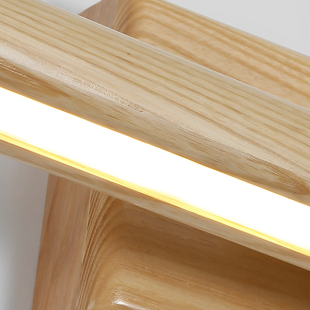 Wood Bathroom Vanity Light Japanese Rotatable LED Light