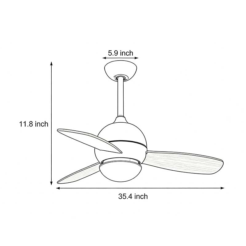 Wooden Blade Ceiling Fan with Light LED Atmosphere Light