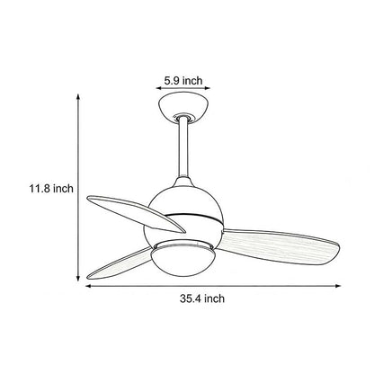 Wooden Blade Ceiling Fan with Light LED Atmosphere Light