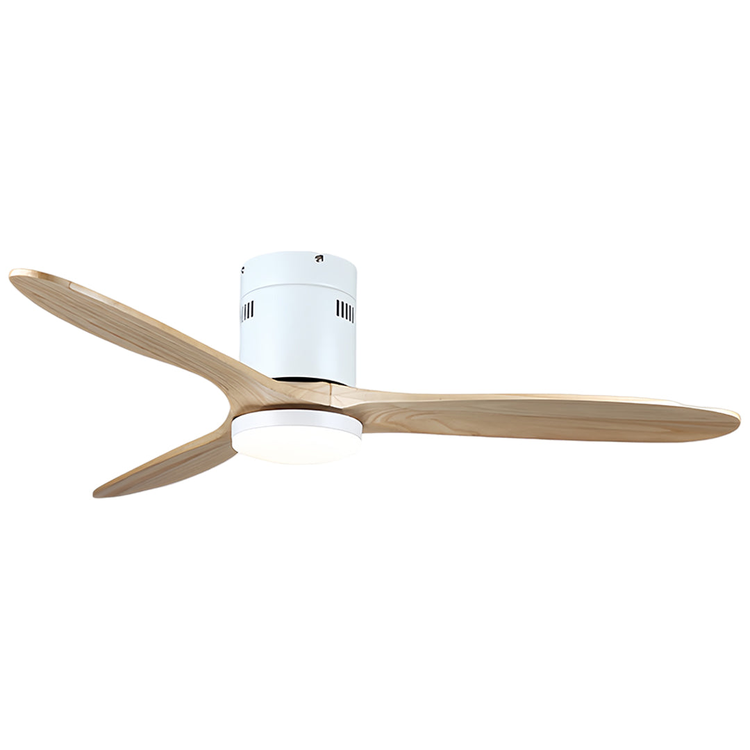 Wooden Ceiling Fan with Light Quiet Dc Motor Flush Mount Fandelier
