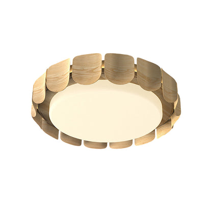 Wooden Ceiling Lights Full Spectrum Eye-Caring Flush Mount Light